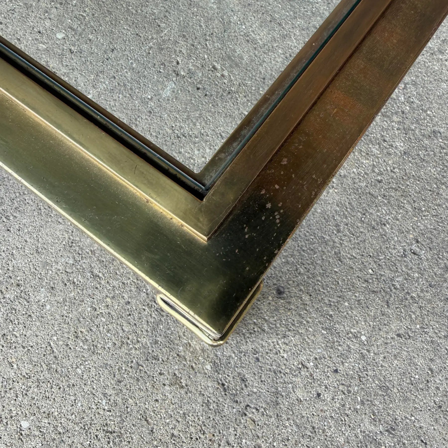 Mastercraft Greek Key Brass and Glass Coffee Table Rectangle