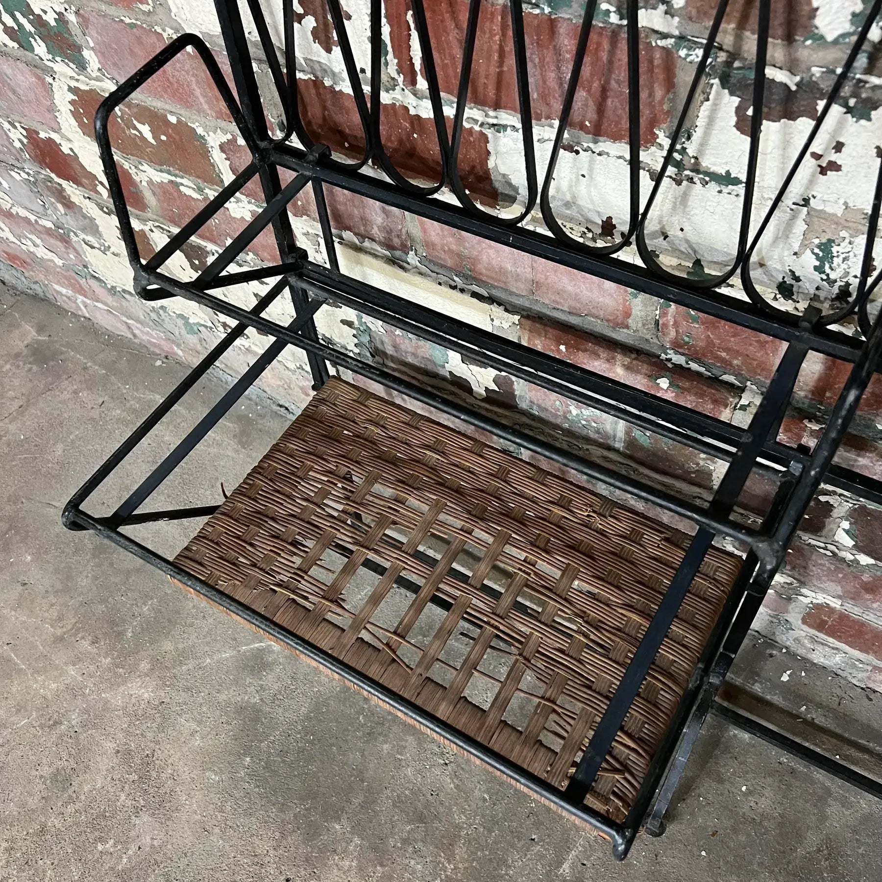 Maurizio Tempestini for Salterini Iron Headboard With Shelves.