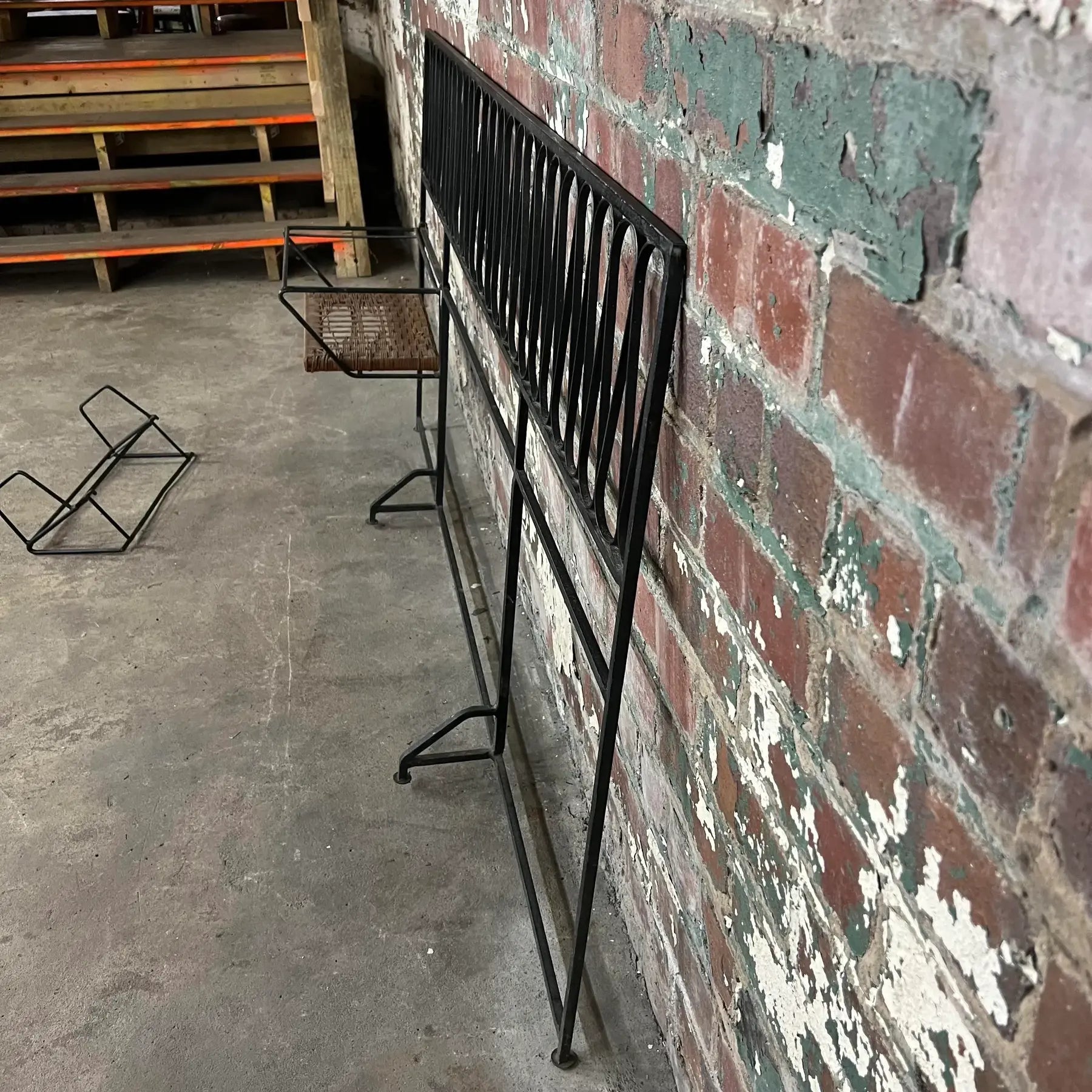 Maurizio Tempestini for Salterini Iron Headboard With Shelves.
