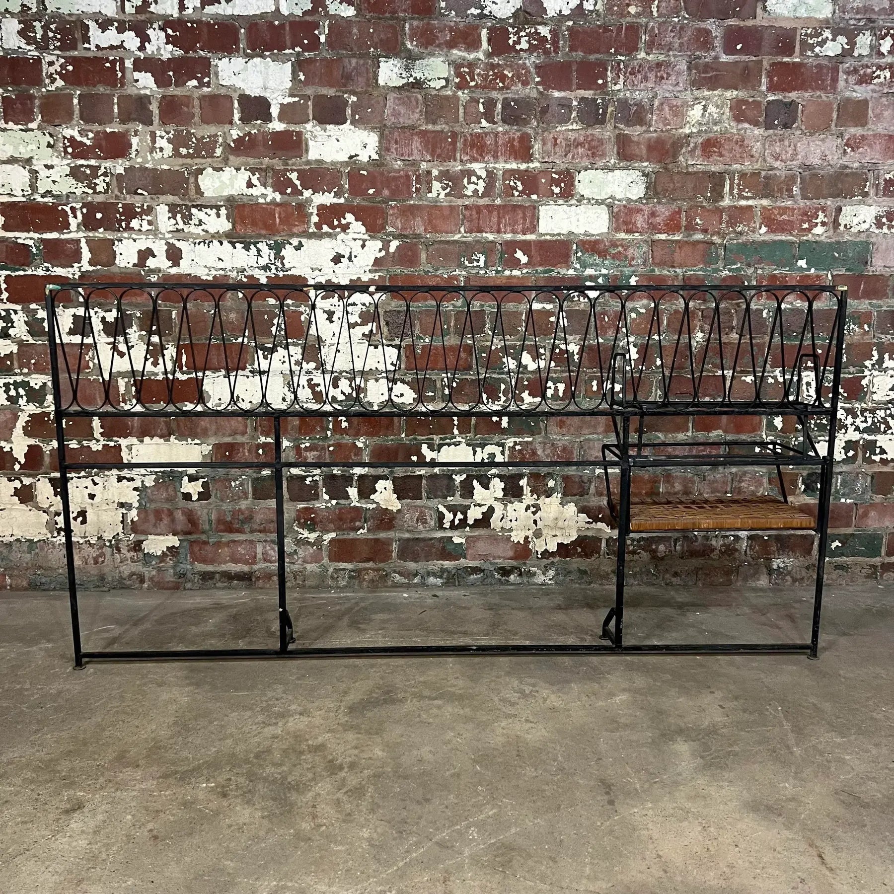 Maurizio Tempestini for Salterini Iron Headboard With Shelves.