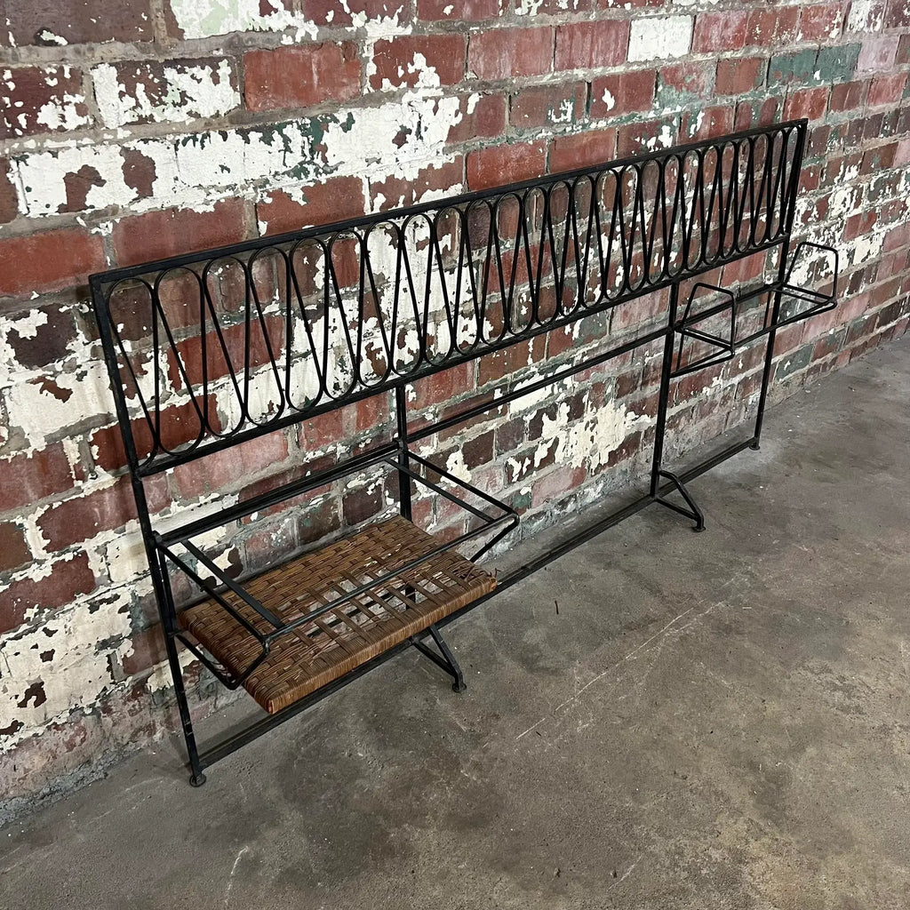 Maurizio Tempestini for Salterini Iron Headboard With Shelves.