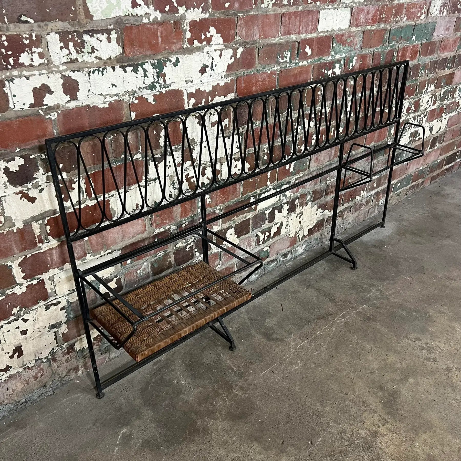 Maurizio Tempestini for Salterini Iron Headboard With Shelves.