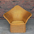 McGuire Sculptural Rattan Lounge Chair, 1970s – High Back Wicker