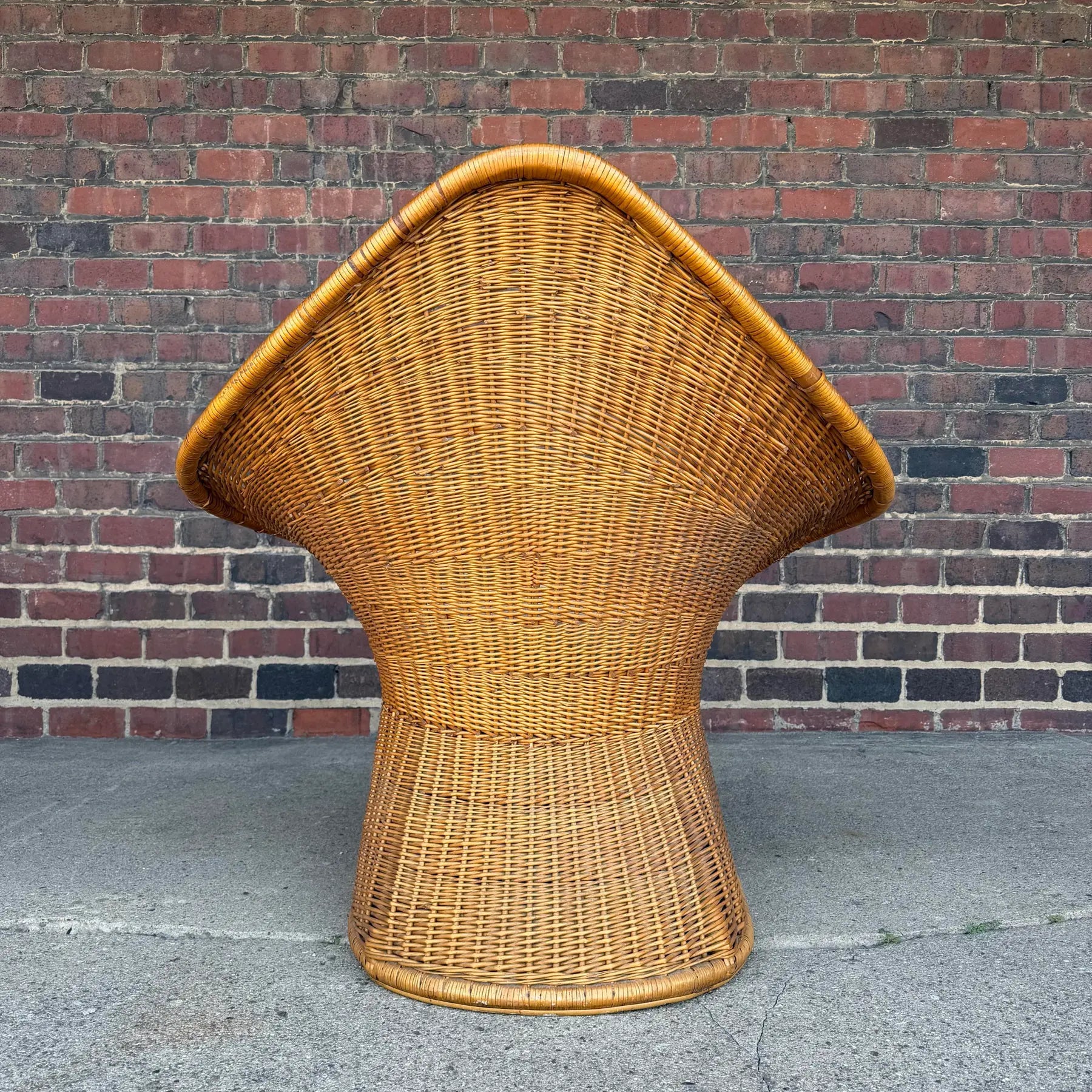 McGuire Sculptural Rattan Lounge Chair, 1970s – High Back Wicker