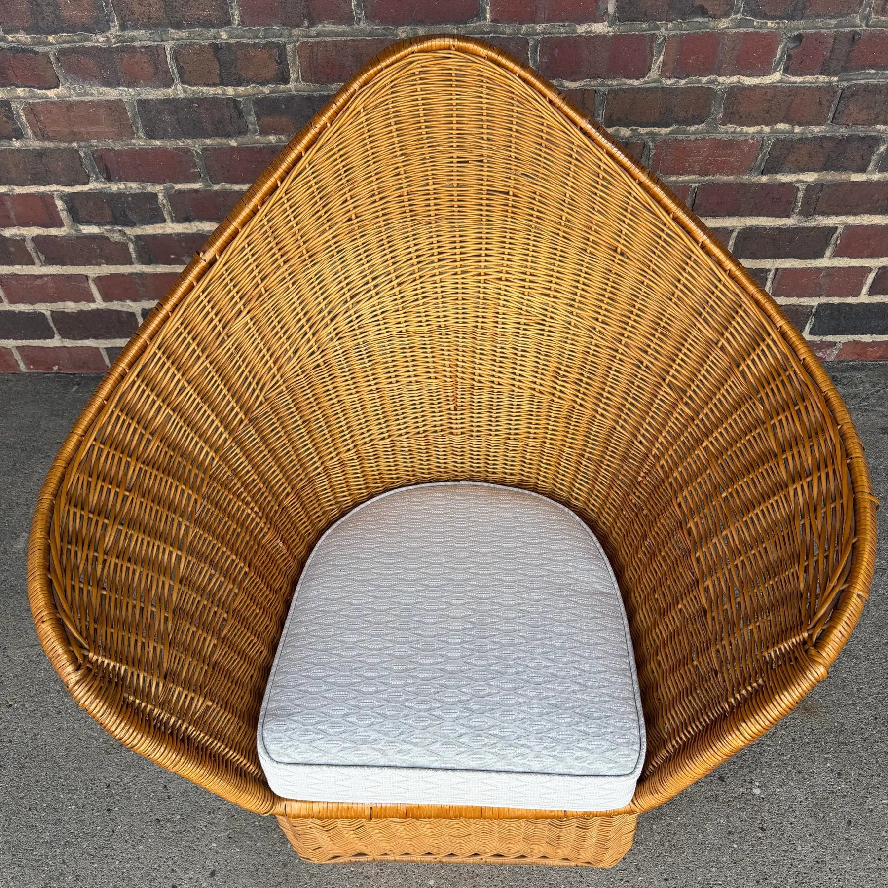McGuire Sculptural Rattan Lounge Chair, 1970s – High Back Wicker