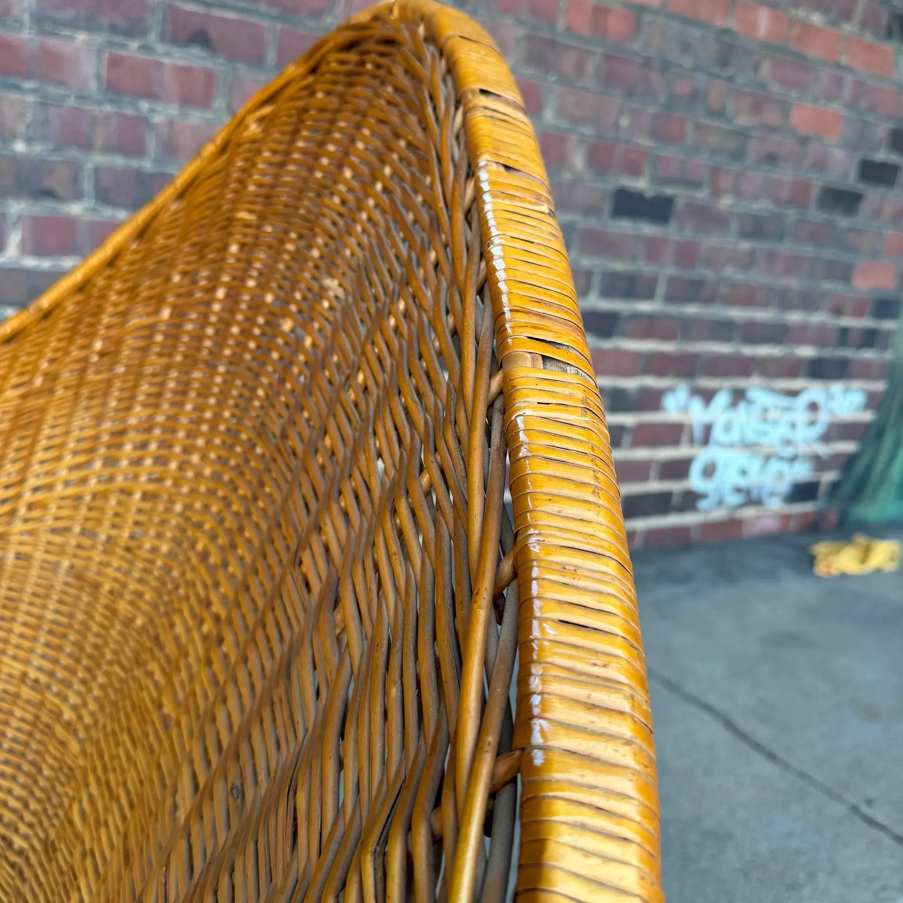 McGuire Sculptural Rattan Lounge Chair, 1970s – High Back Wicker