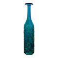Mdina Ming Blue and Green Art Glass Bottle Vase