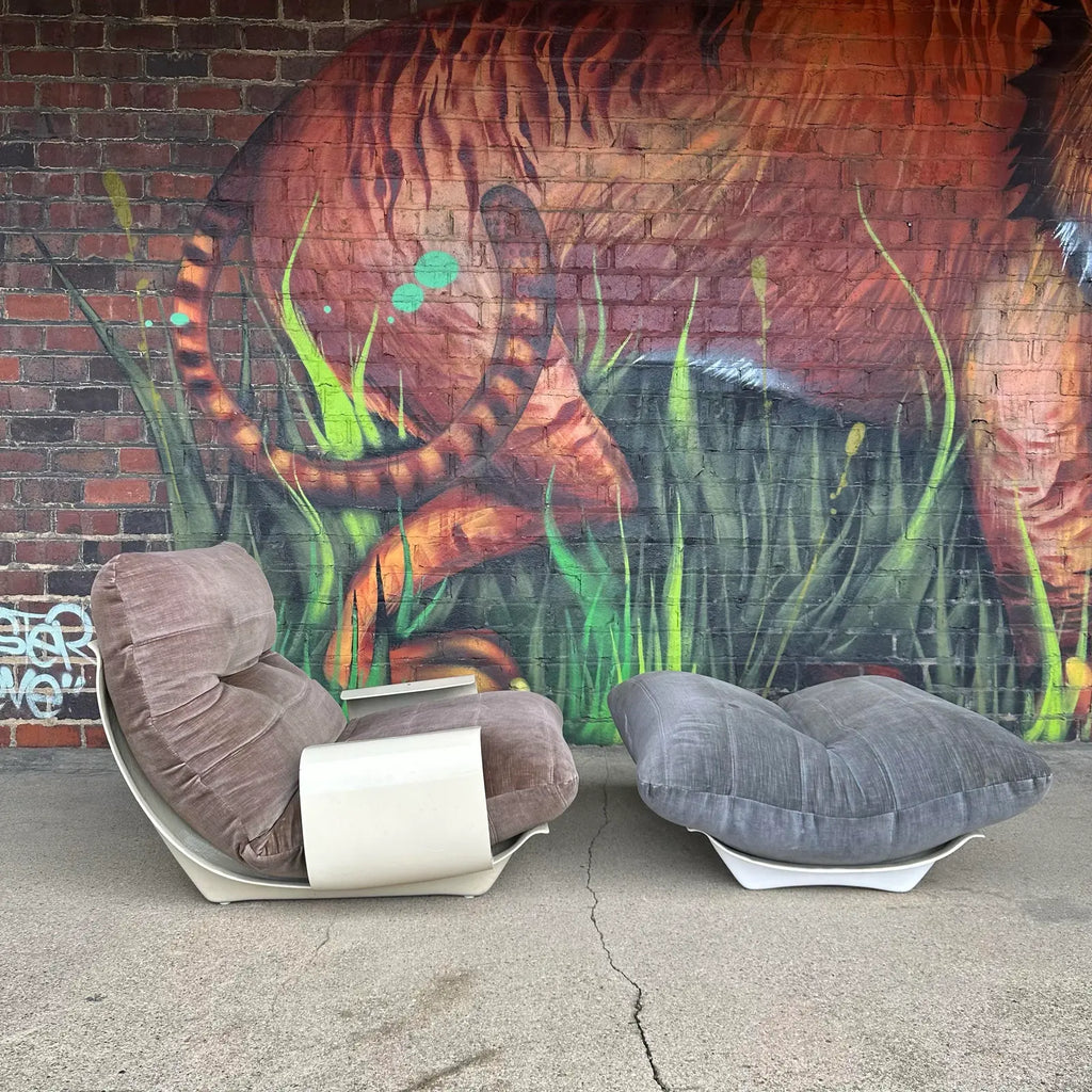 Michel Ducaroy for Ligne Roset “Marsala” Modernist Lounge Chair and Ottoman