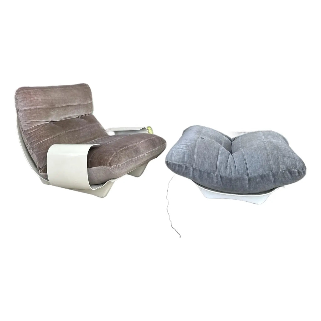Michel Ducaroy for Ligne Roset “Marsala” Modernist Lounge Chair and Ottoman