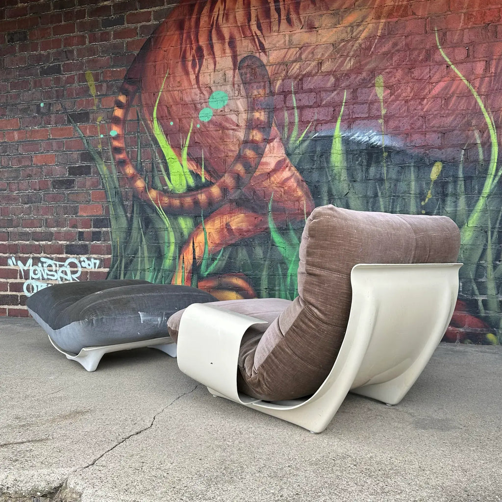Michel Ducaroy for Ligne Roset “Marsala” Modernist Lounge Chair and Ottoman