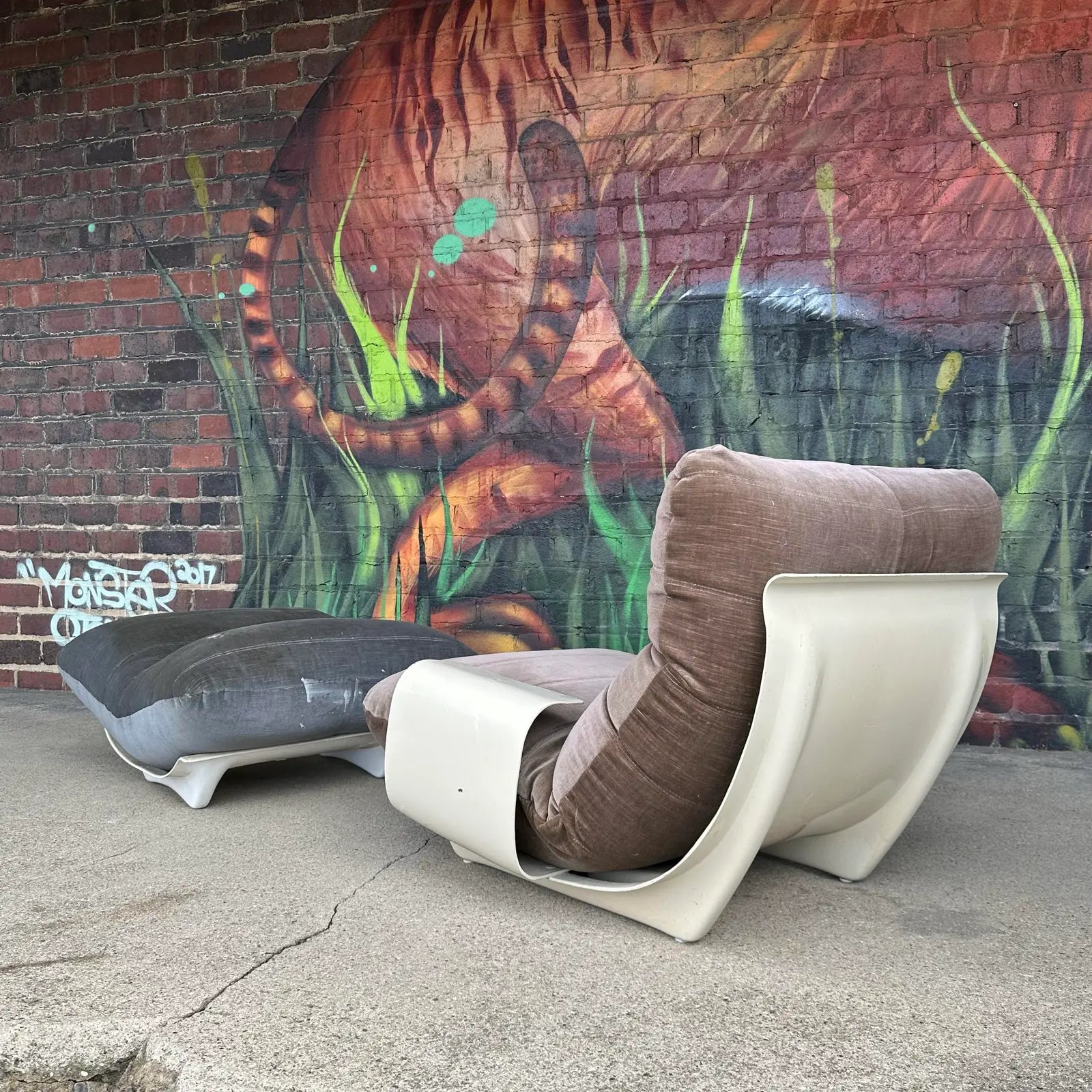 Michel Ducaroy for Ligne Roset “Marsala” Modernist Lounge Chair and Ottoman