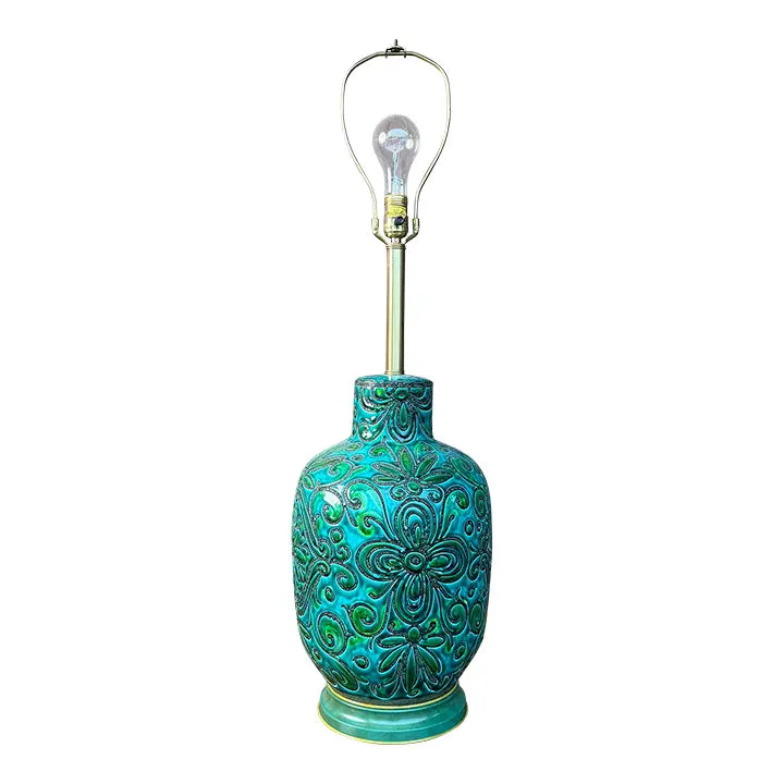 Mid 20th Century Alvino Bagni Italian Ceramic Table Lamp