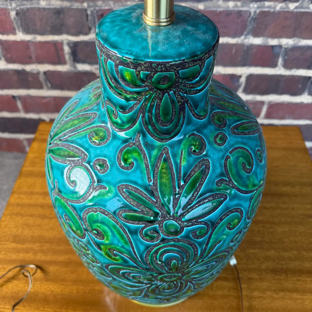 Mid 20th Century Alvino Bagni Italian Ceramic Table Lamp