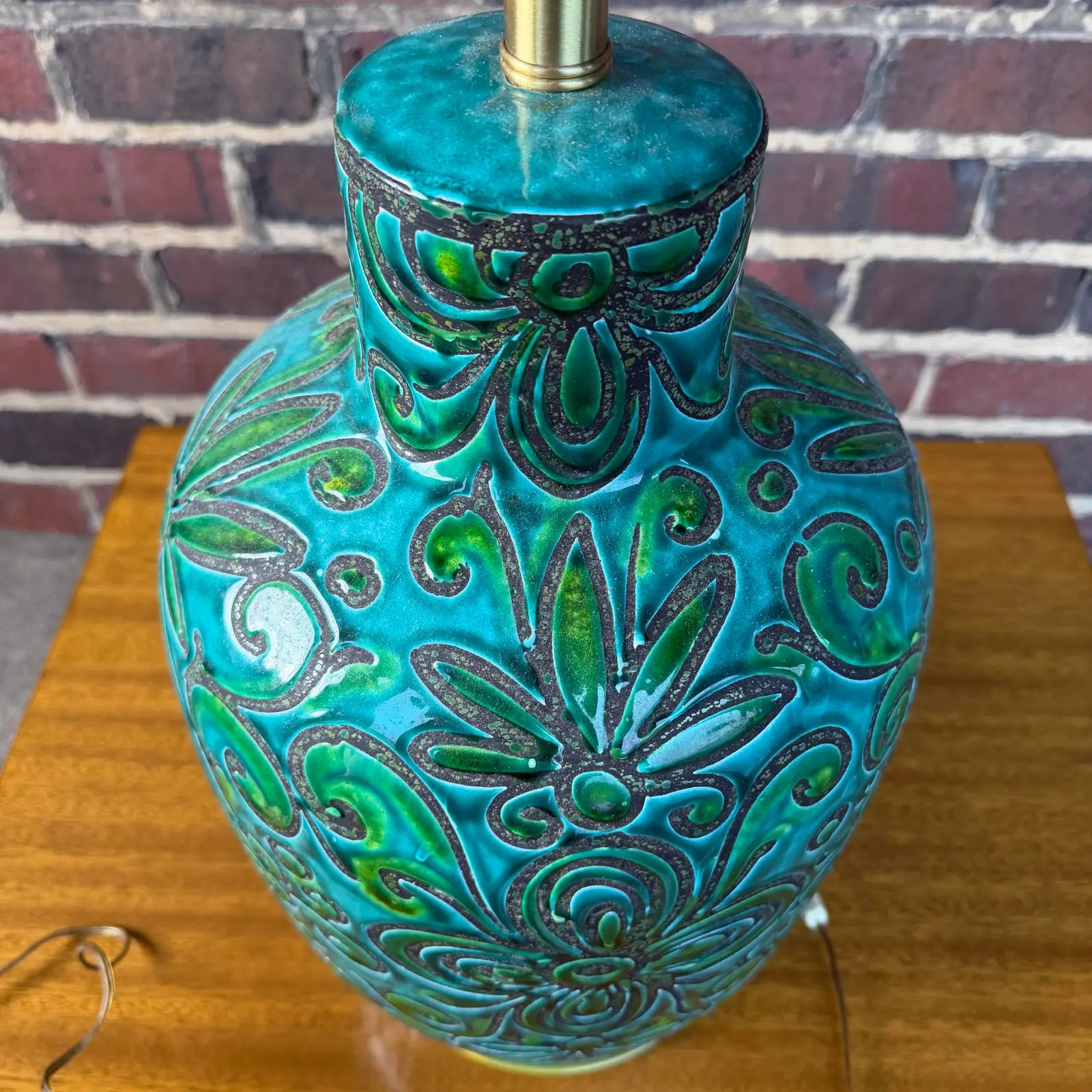 Mid 20th Century Alvino Bagni Italian Ceramic Table Lamp