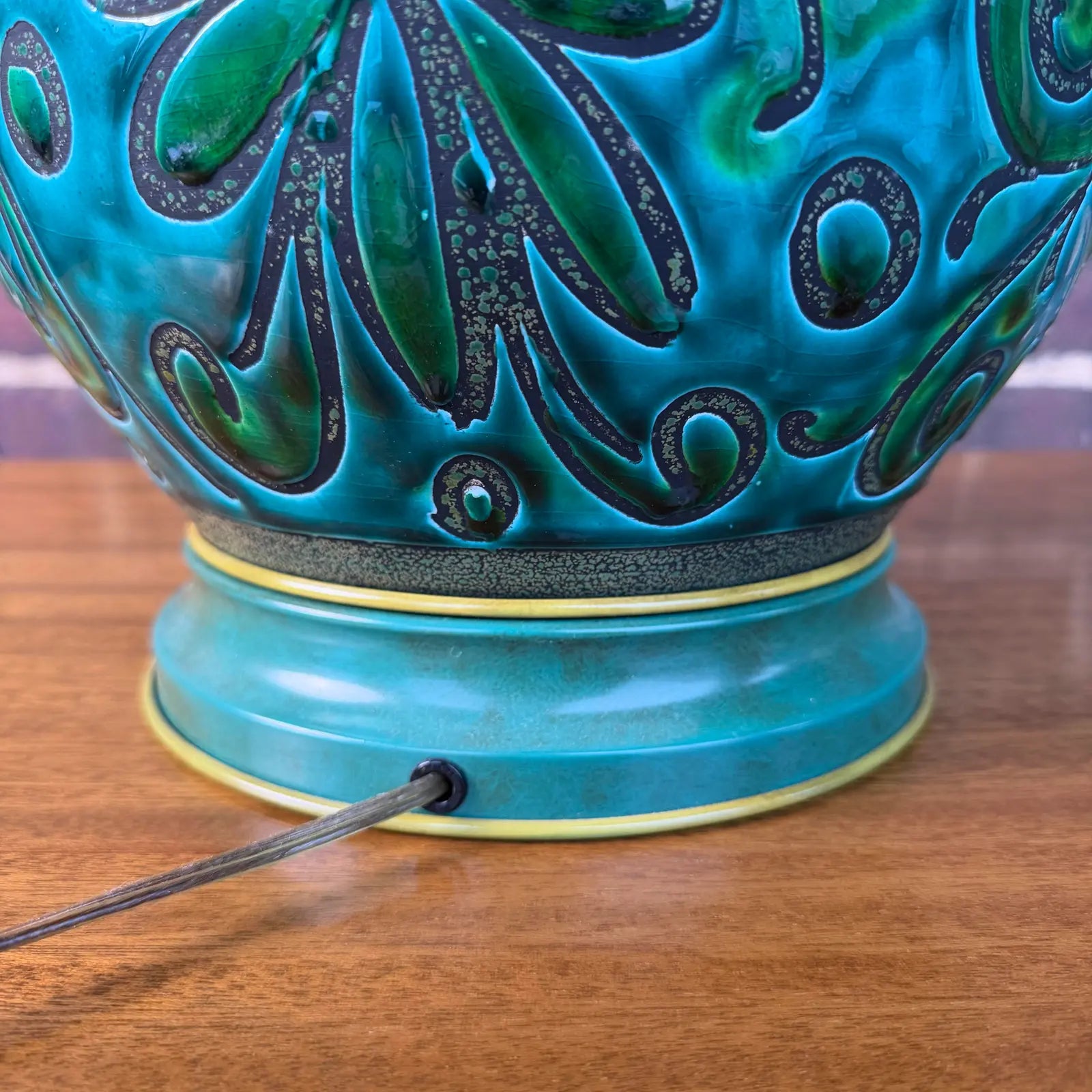 Mid 20th Century Alvino Bagni Italian Ceramic Table Lamp