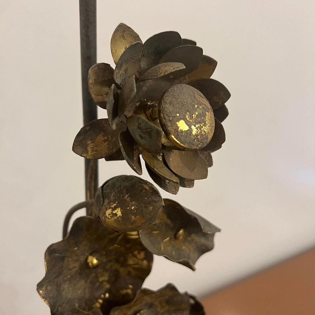 Brass Sculptural Flower Lamp