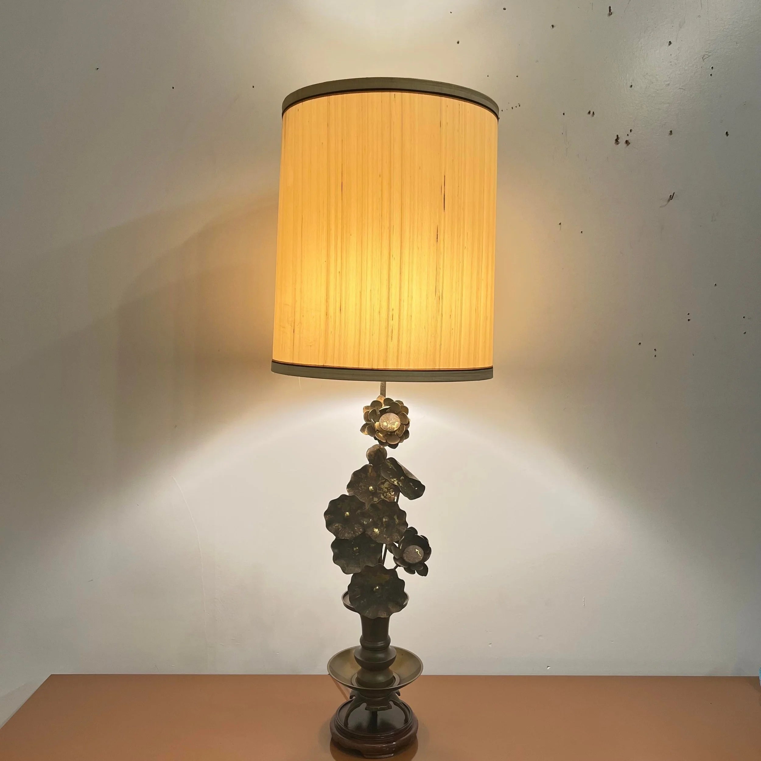 Brass Sculptural Flower Lamp