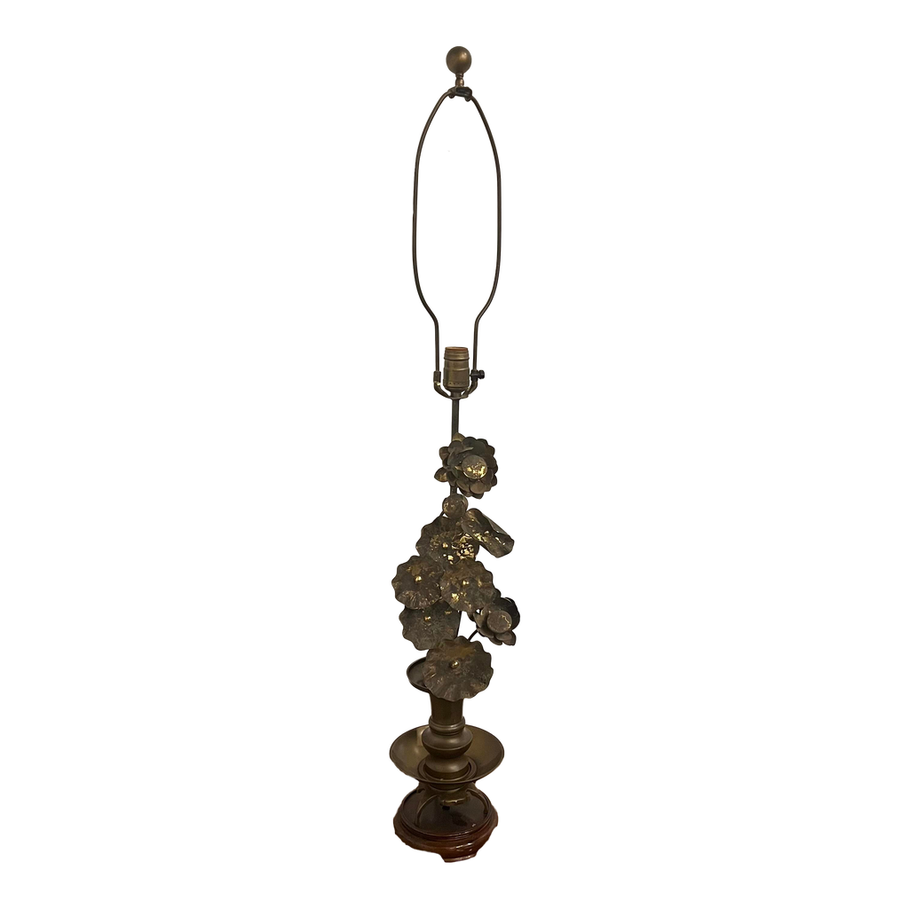 Brass Sculptural Flower Lamp