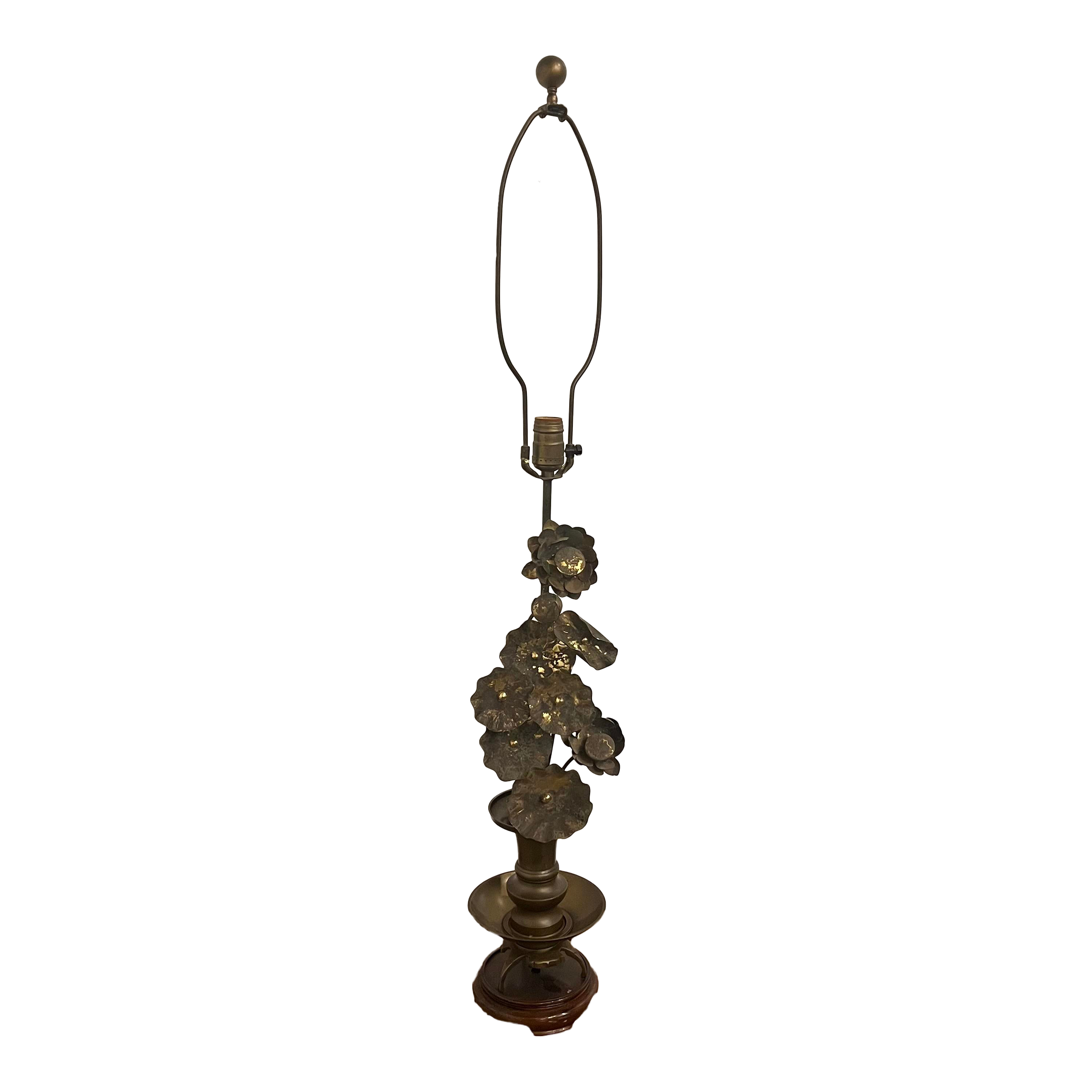 Brass Sculptural Flower Lamp
