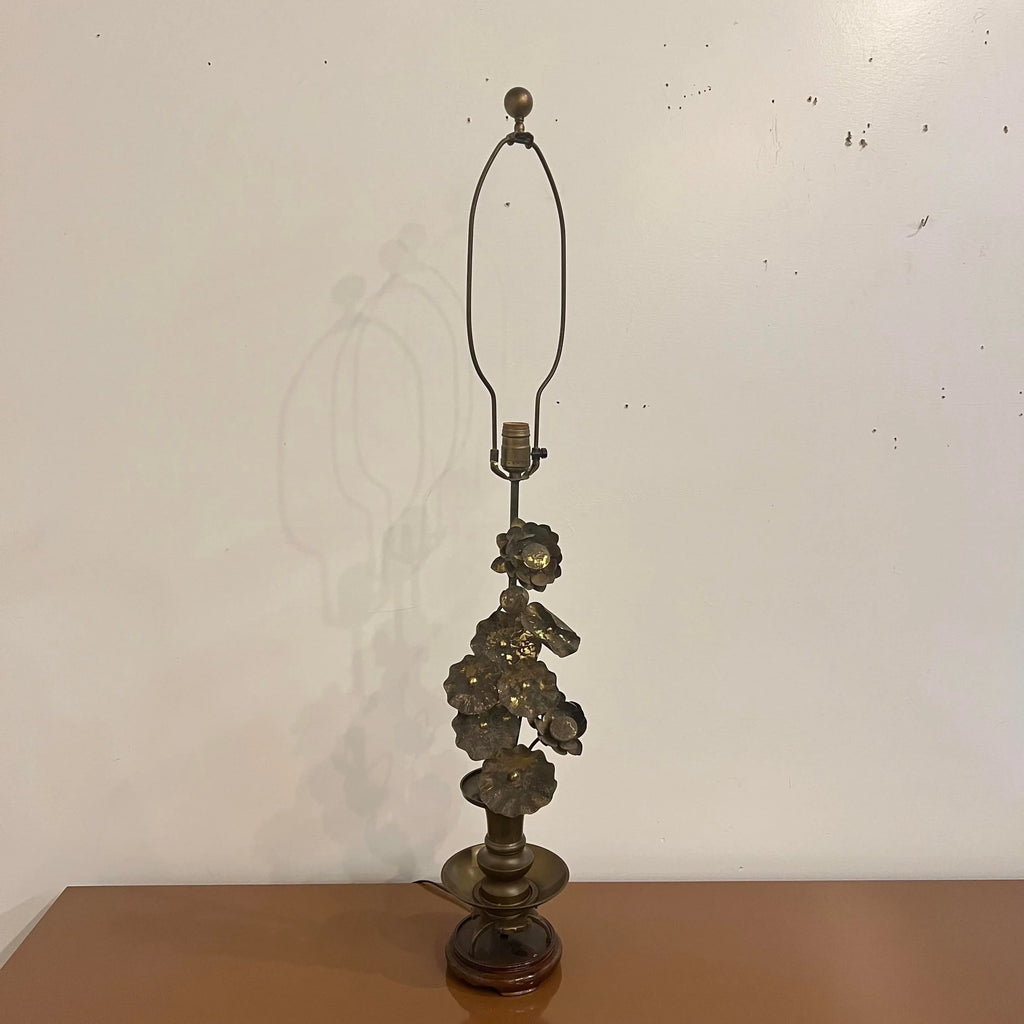 Brass Sculptural Flower Lamp
