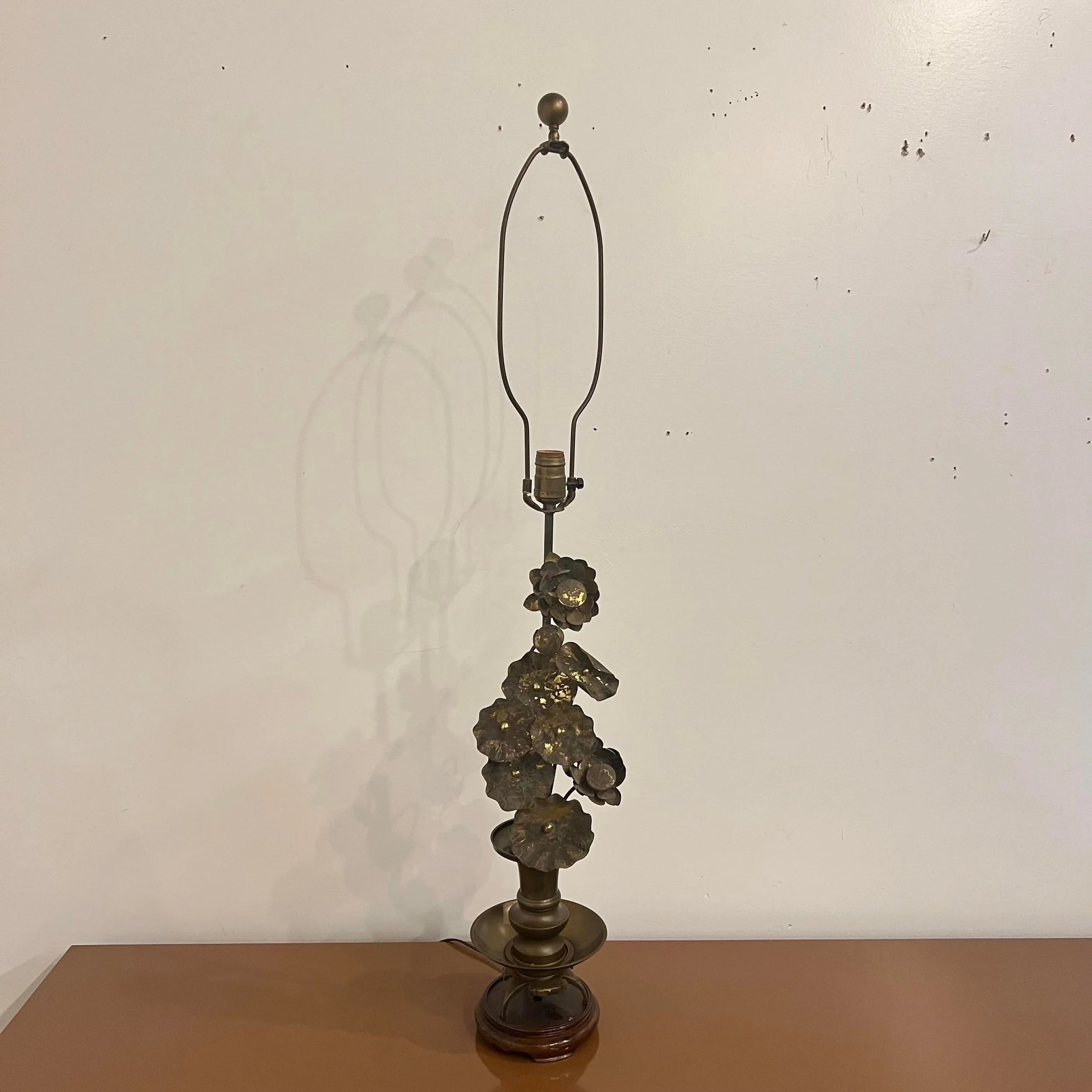 Brass Sculptural Flower Lamp