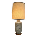 Mid-20th Century Cherry Blossom Pottery Lamp