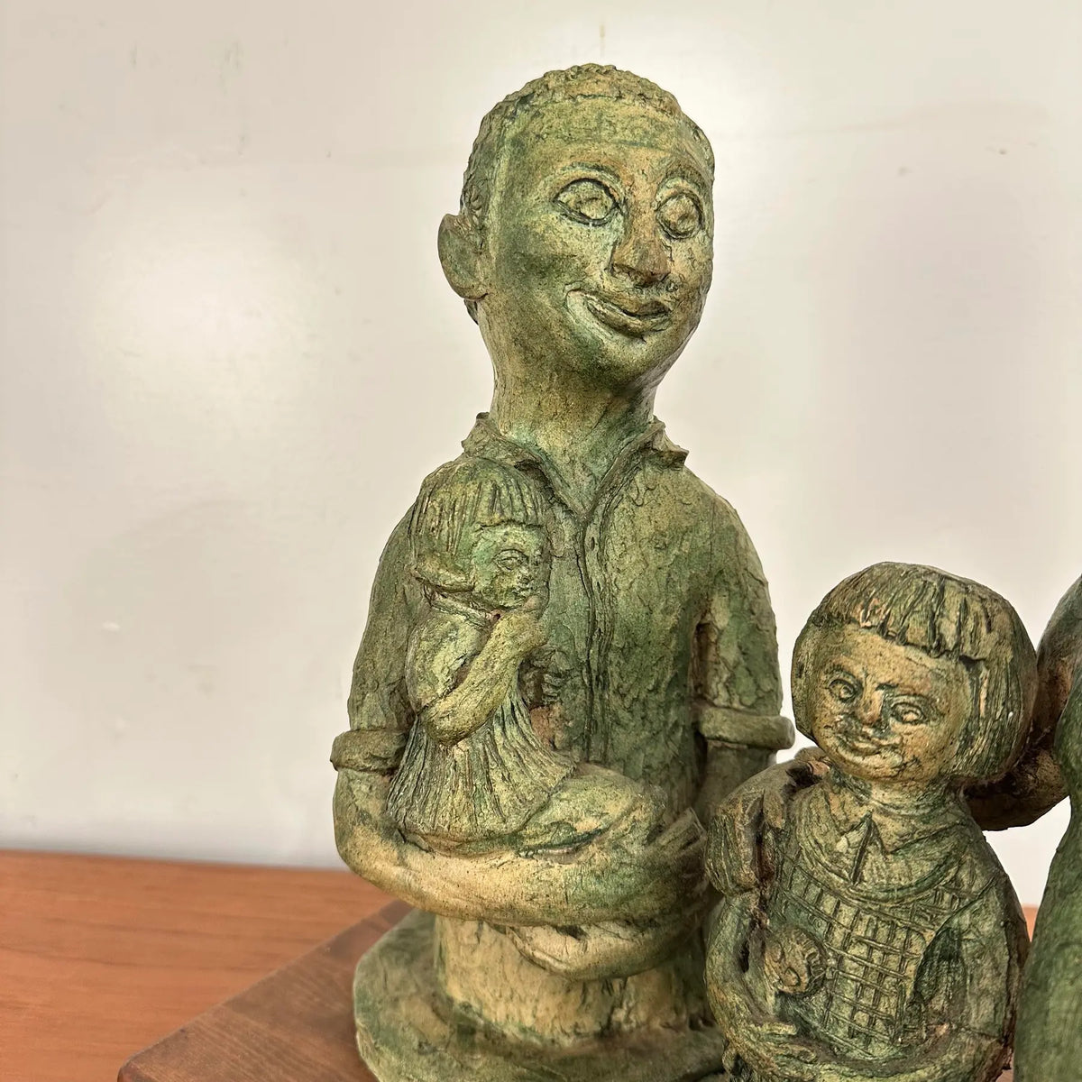 Mid 20th Century Family of Four Clay Sculptures