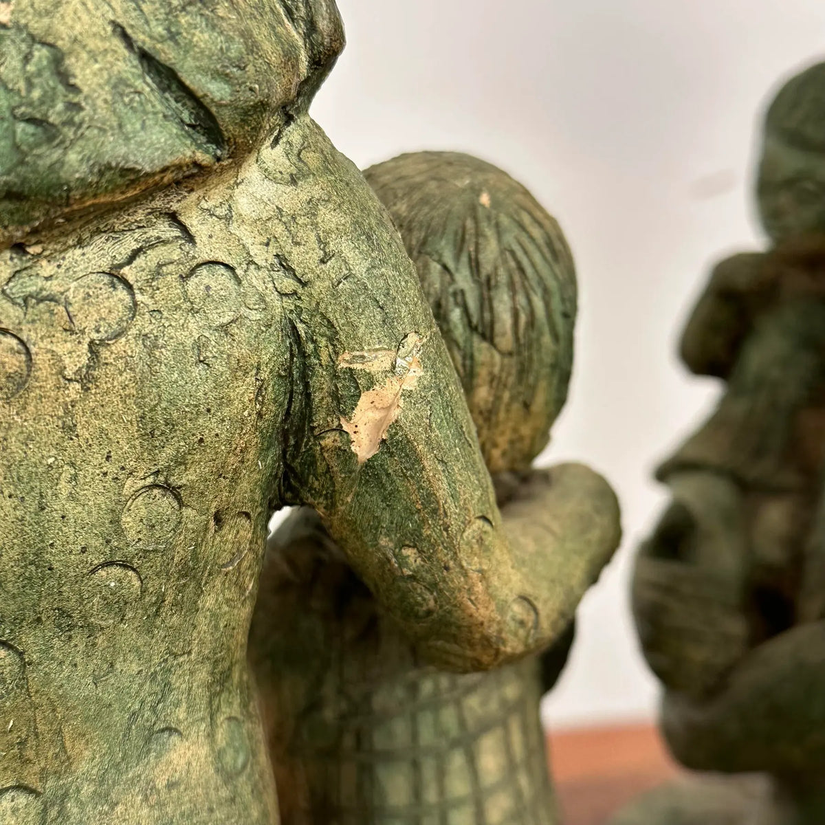 Mid 20th Century Family of Four Clay Sculptures