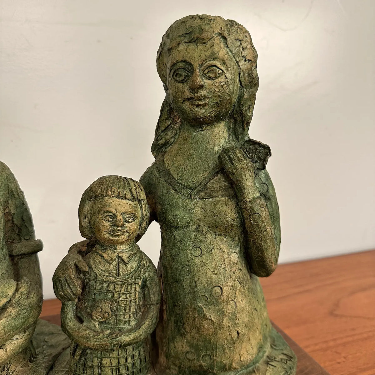 Mid 20th Century Family of Four Clay Sculptures