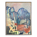 Mid 20th Century Framed Abstract Painting by Rolf P. Velmin