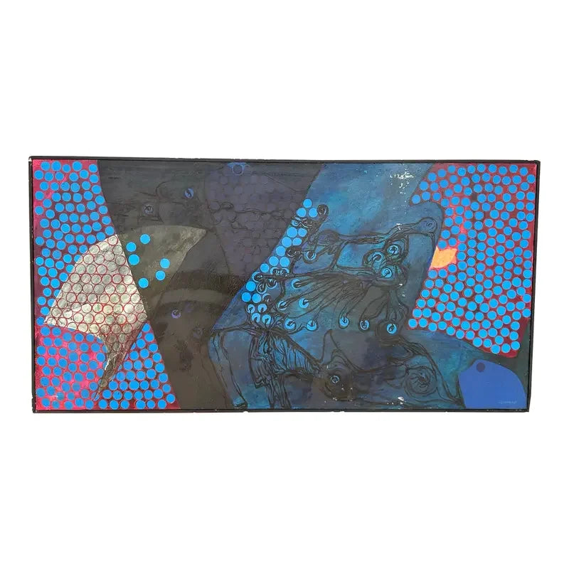 Mid 20th Century Framed Painting Titled “Thalo Formations” by H Norman Schnepf