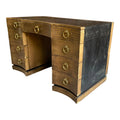 Mid 20th Century Greek Key Leather Top Desk Appears to Be by Parzinger