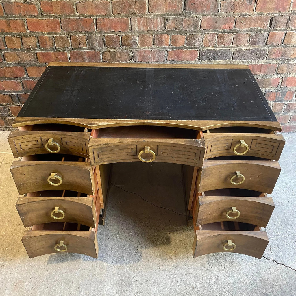 Greek Key Leather Top Desk Appears to Be by Parzinger