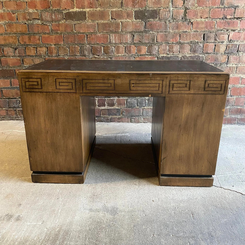 Greek Key Leather Top Desk Appears to Be by Parzinger