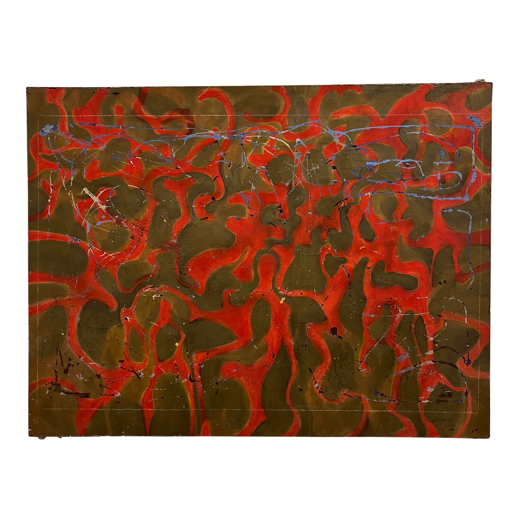 Large Abstract Red and Gold Painting
