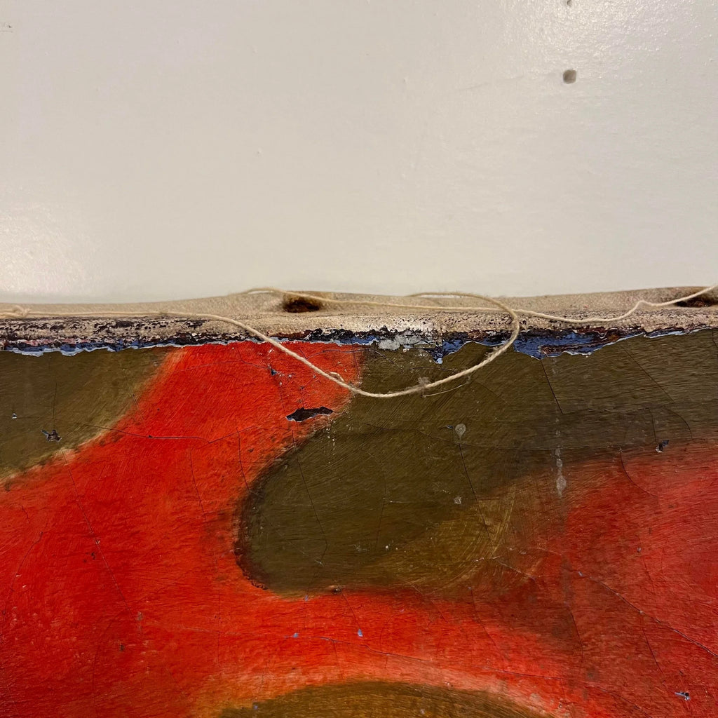 Large Abstract Red and Gold Painting