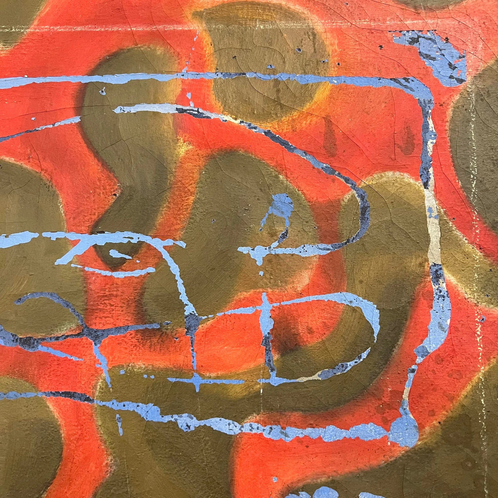 Large Abstract Red and Gold Painting