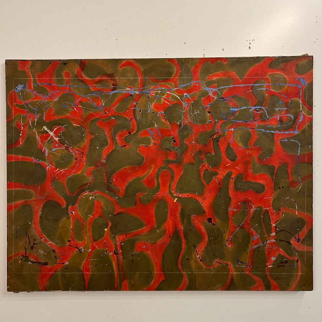Large Abstract Red and Gold Painting