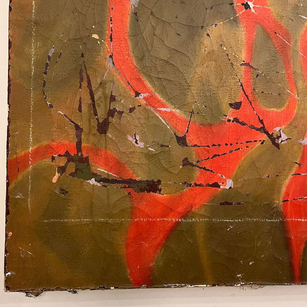 Large Abstract Red and Gold Painting
