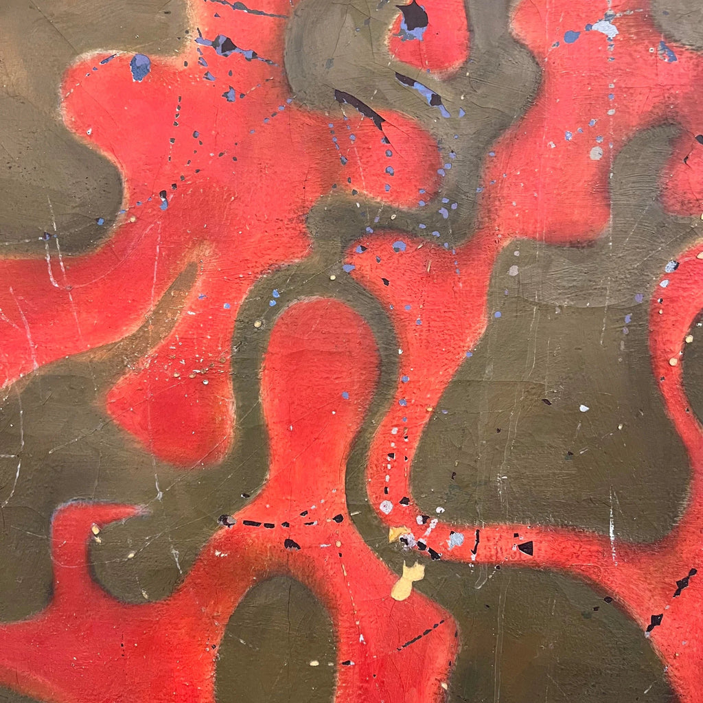Large Abstract Red and Gold Painting