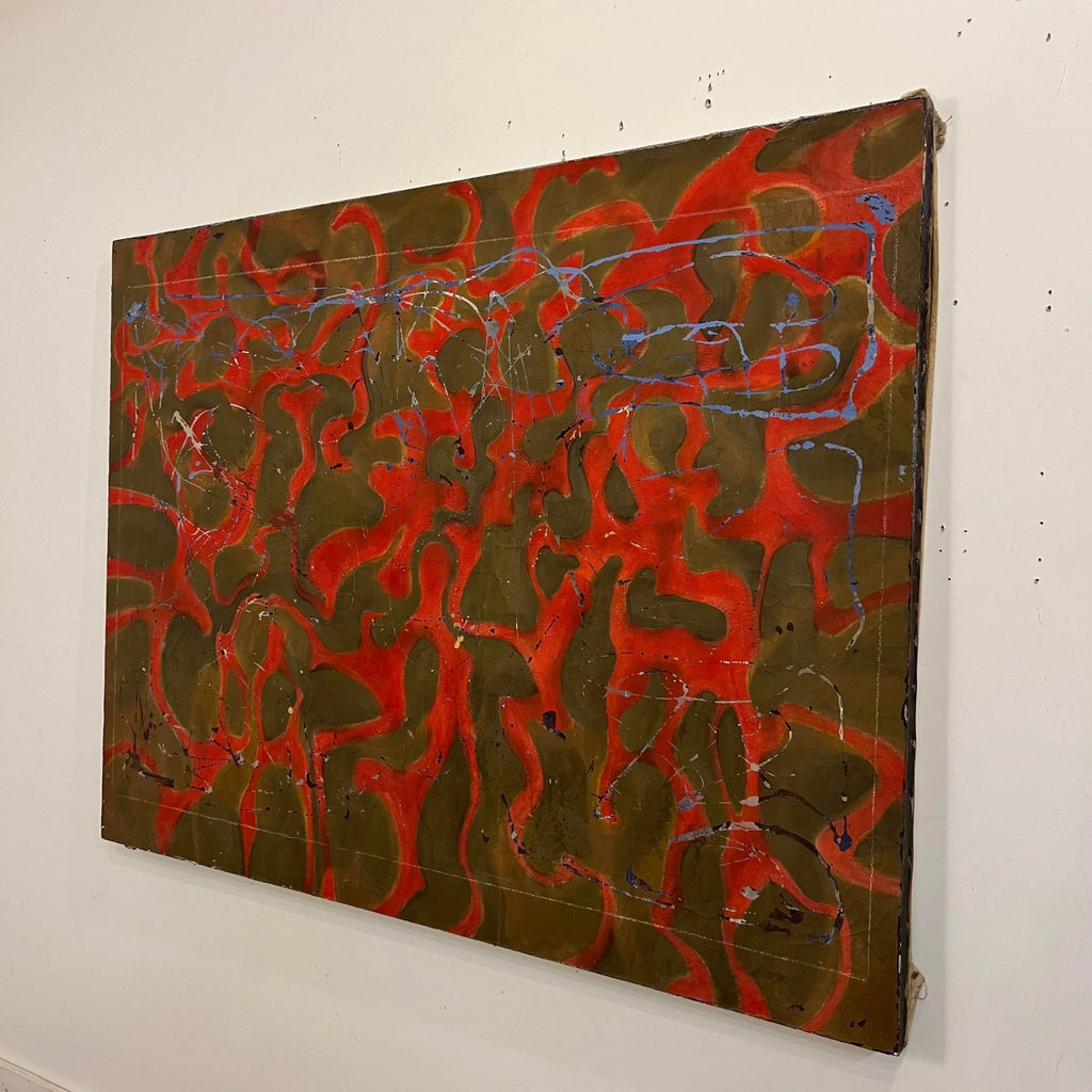 Large Abstract Red and Gold Painting