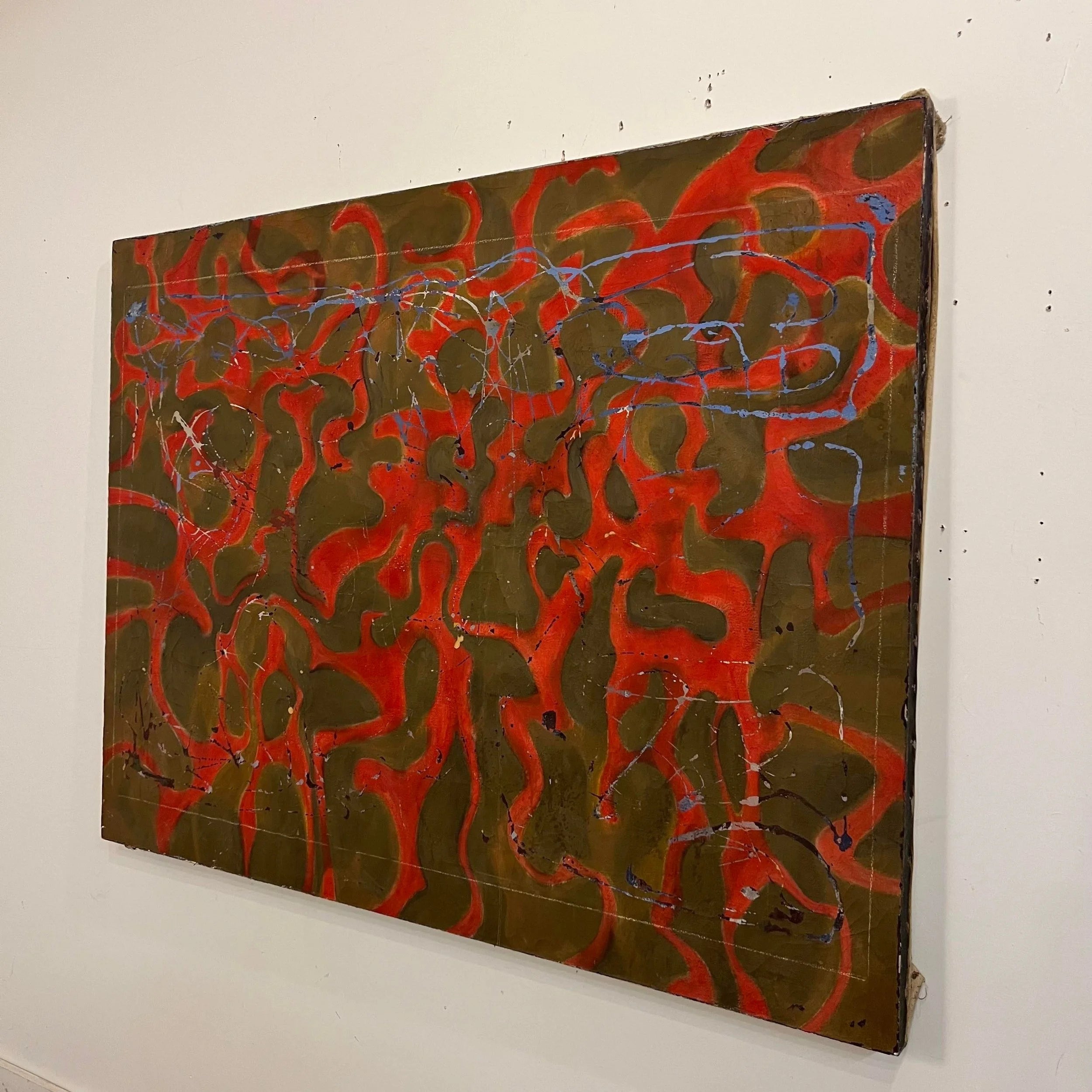Large Abstract Red and Gold Painting