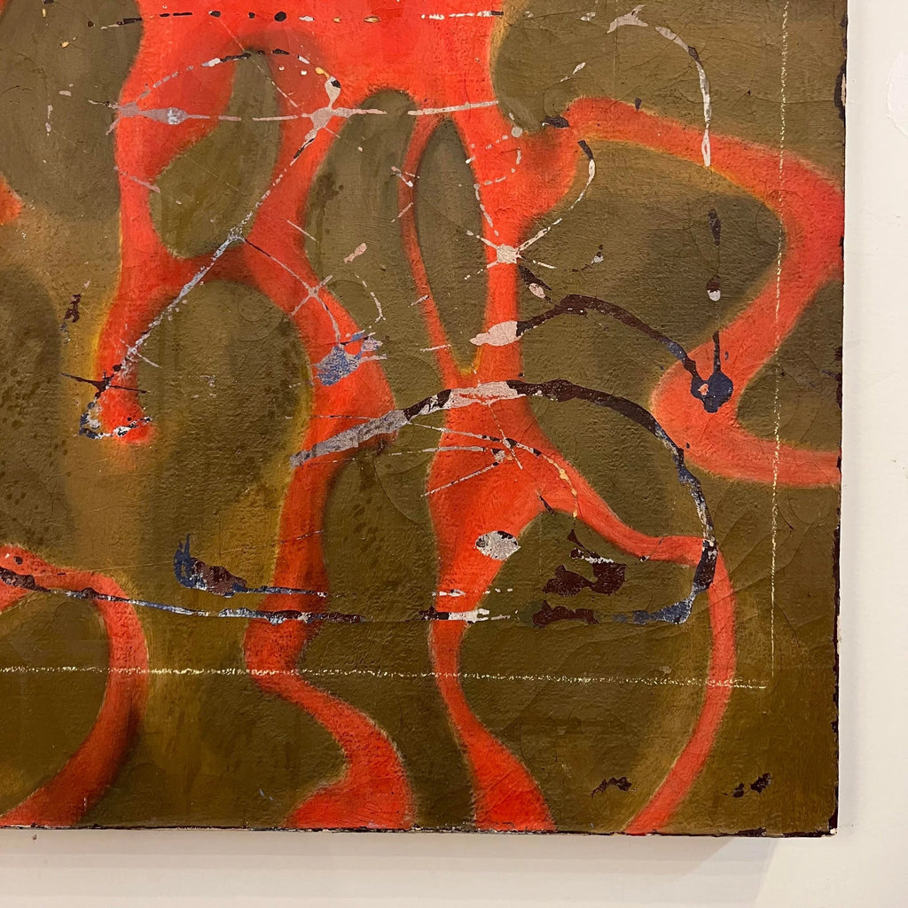 Large Abstract Red and Gold Painting