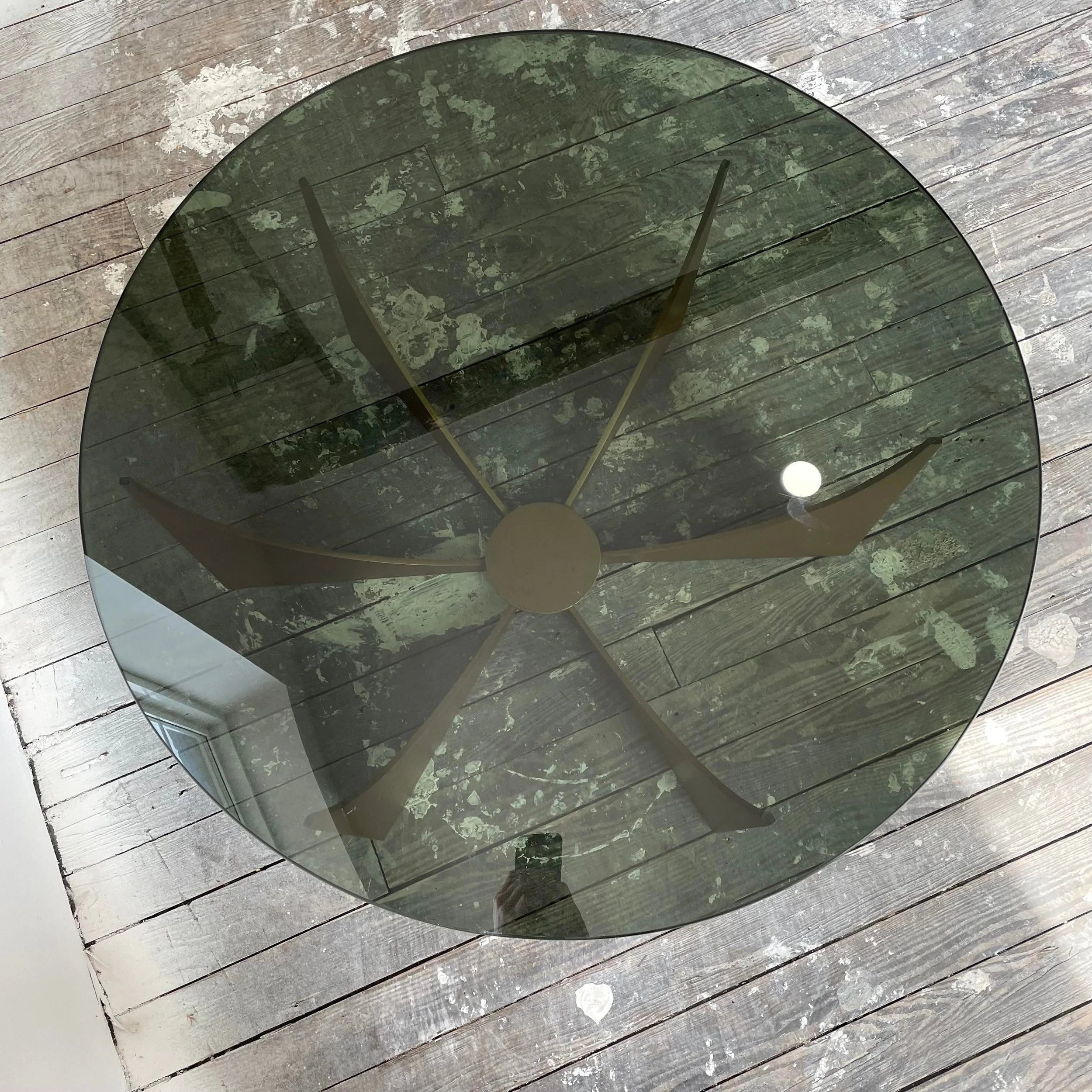 Mid 20th Century Modern Don Drumm Glass Top Coffee Table