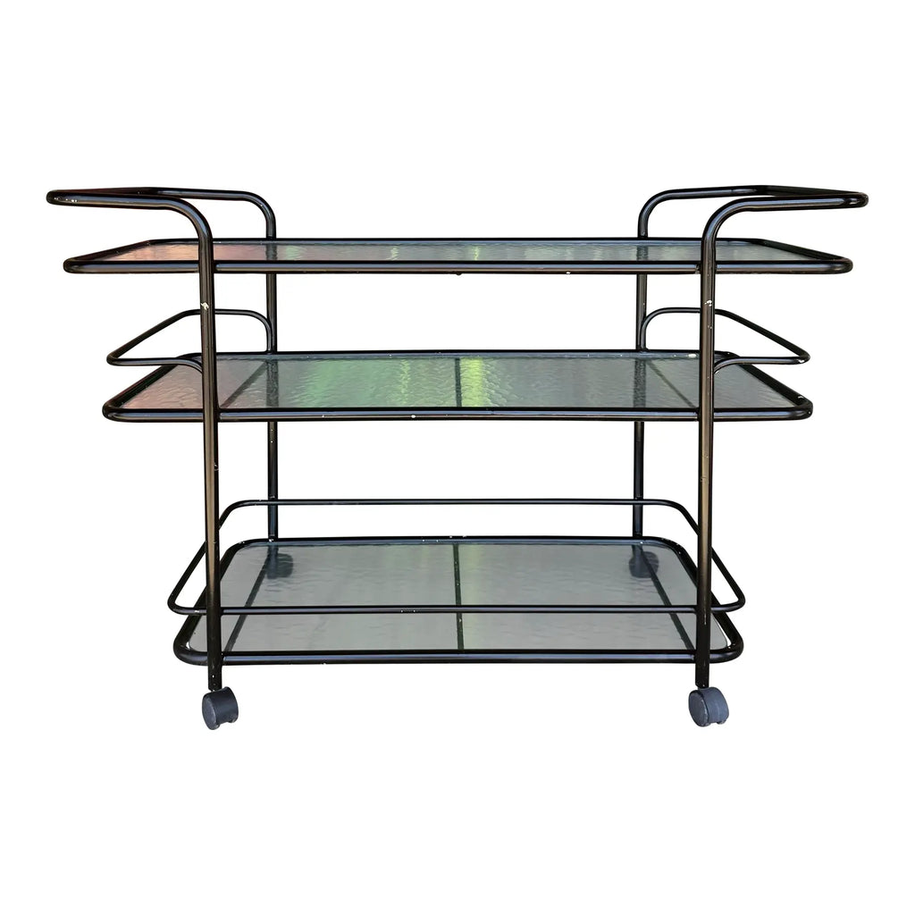 Mid 20th Century Outdoor Patio Tubular Rolling Bar Cart