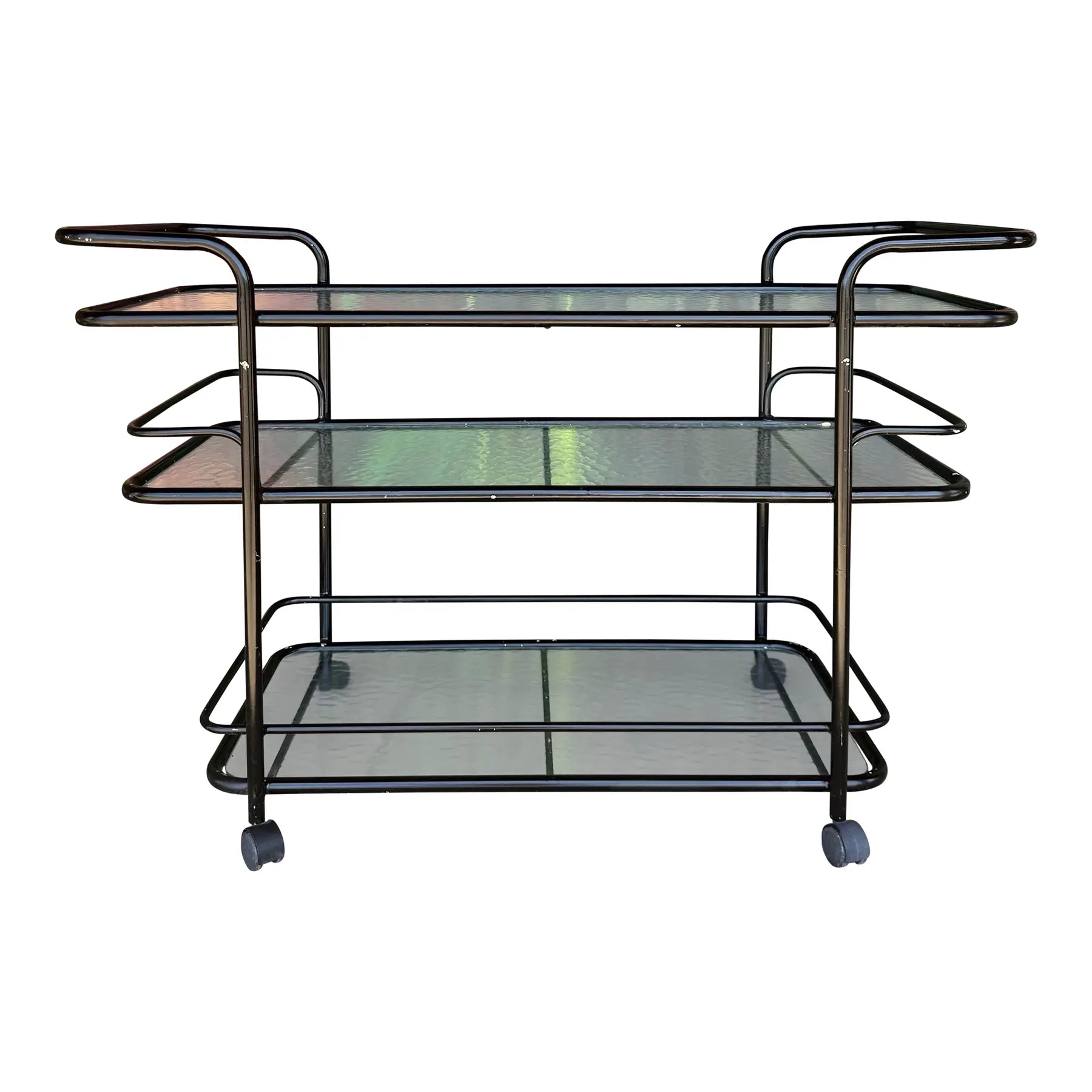 Mid 20th Century Outdoor Patio Tubular Rolling Bar Cart