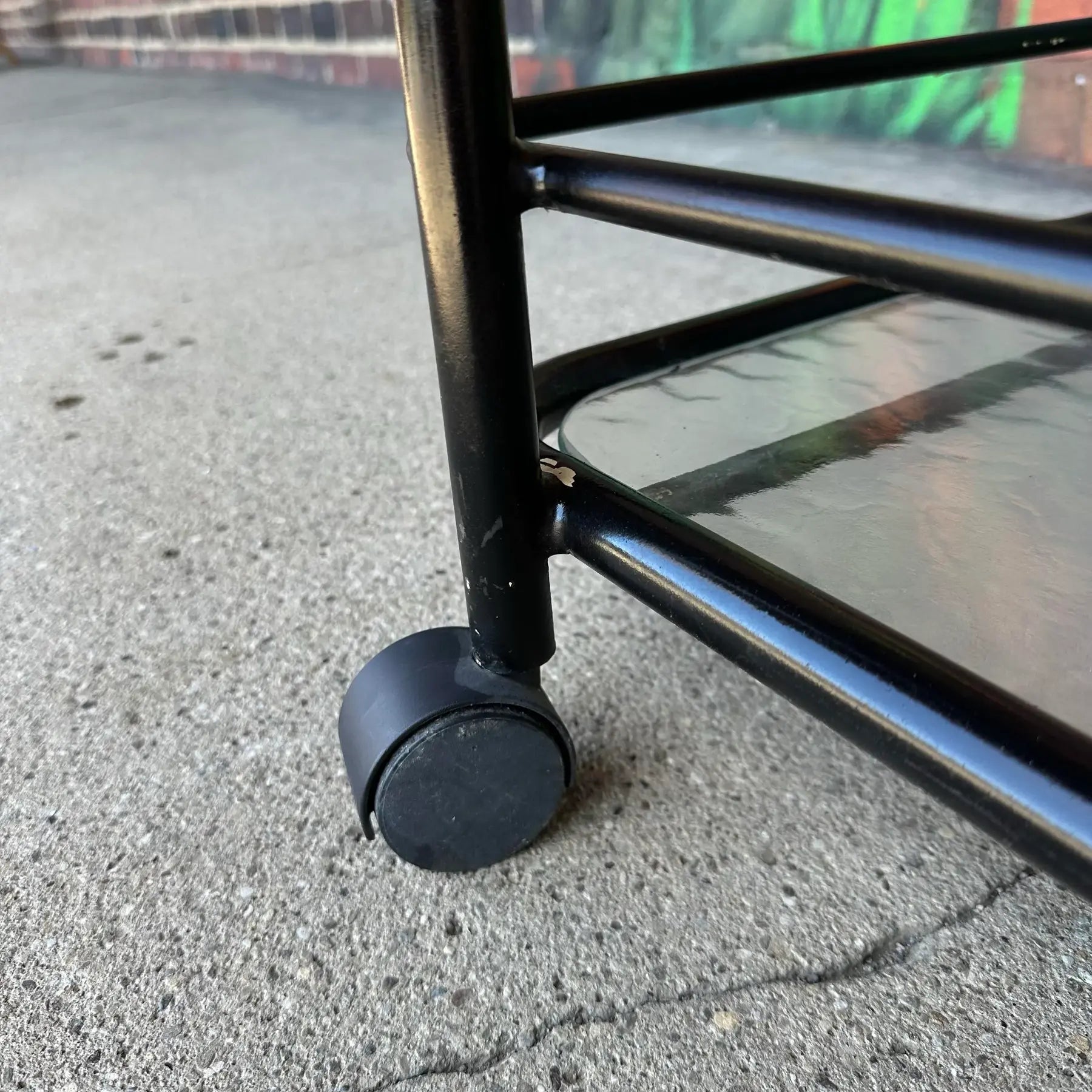 Mid 20th Century Outdoor Patio Tubular Rolling Bar Cart