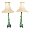 Mid 20th Century Pair of Chinoiserie Style Faux Jade Table Lamps
