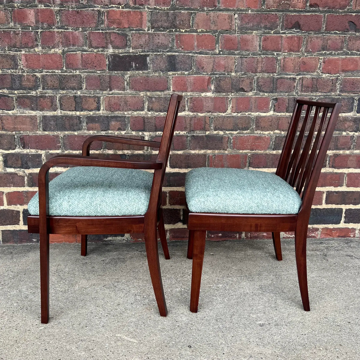Mid 20th Century Paul Frankl Dining Set With Cork Top Table - Set of 7