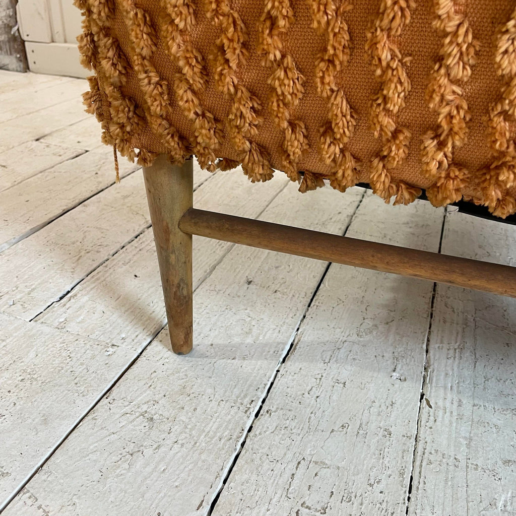 Paul McCobb Orange Textured Fabric Arm Chair, Unmarked
